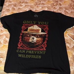 Smokey Bear Black Graphic T-Shirt